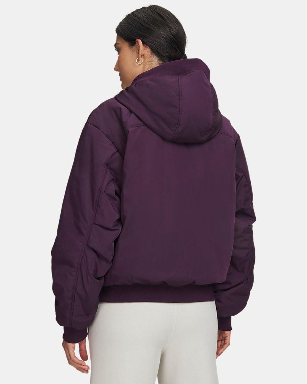 Under Armour Purple Latitude Hooded Bomber Jacket Echo Echo