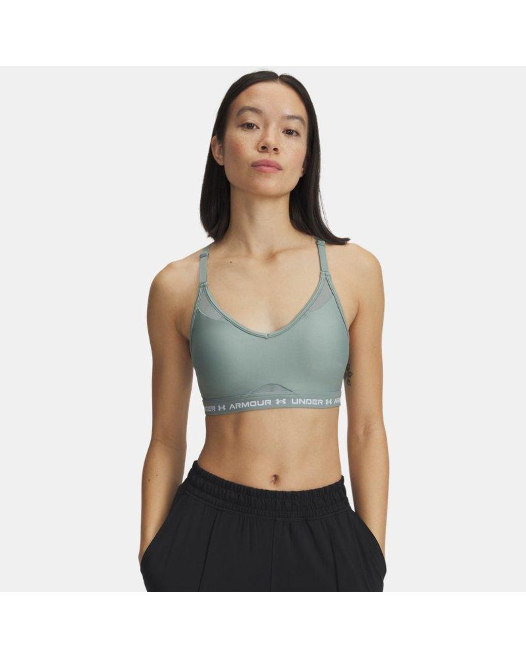 Under Armour Green Crossback Low Sports Bra Silica