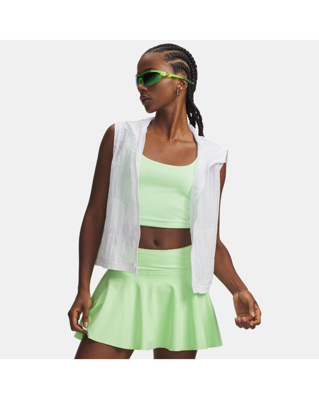 Under Armour Green Rival Woven Ruched Vest