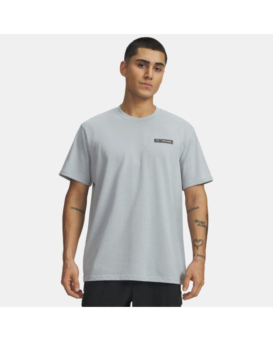 Under Armour White Heavyweight Armour Label Short Sleeve Mod Medium Heather for men