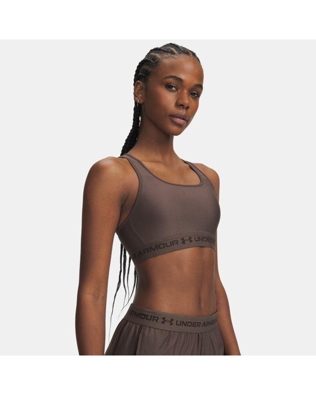 Under Armour Brown Crossback Mid Sports Bra