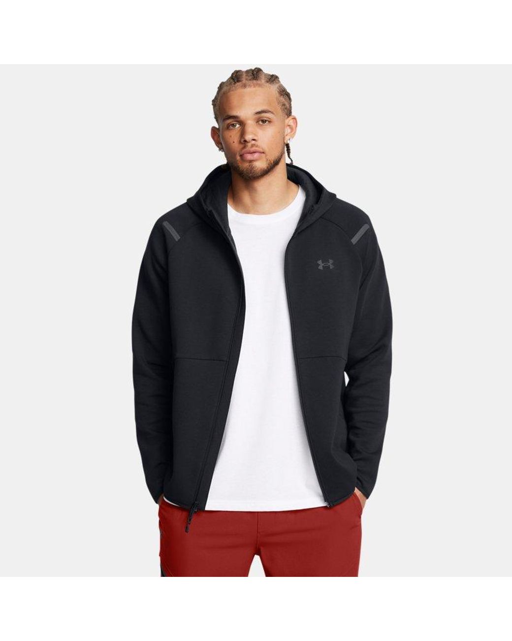 Under Armour Black Unstoppable Fleece Full-Zip Hoodie for men