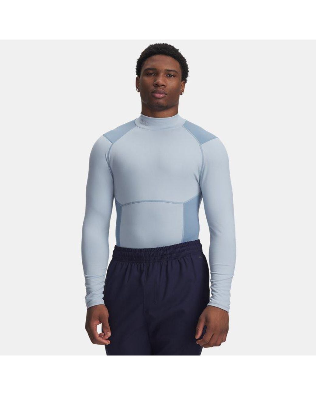 Under Armour Blue Coldgear Neolast Compression Mock Long Sleeve Fog Wind Reflective for men