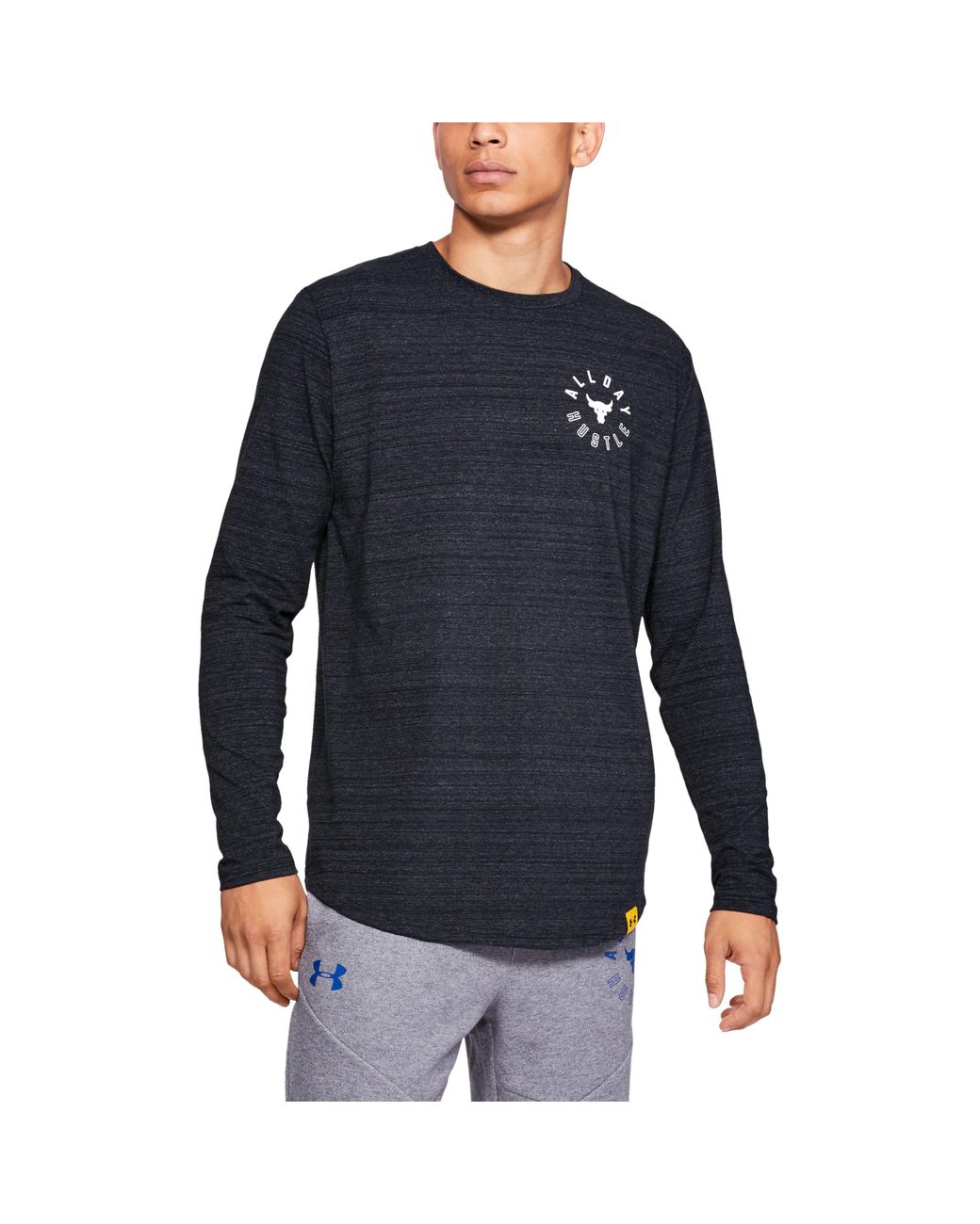 Under Armour Project Rock All Day Hustle Graphic Long Sleeve Shirt in Black  for Men | Lyst