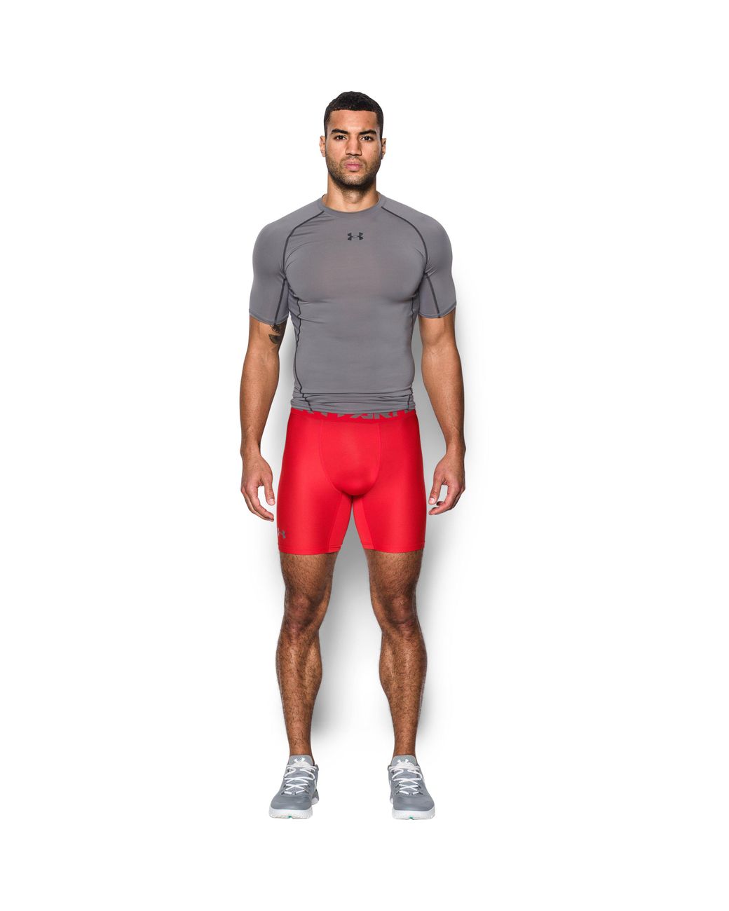 Under Armour Training Heatgear Compression Long Shorts In Red
