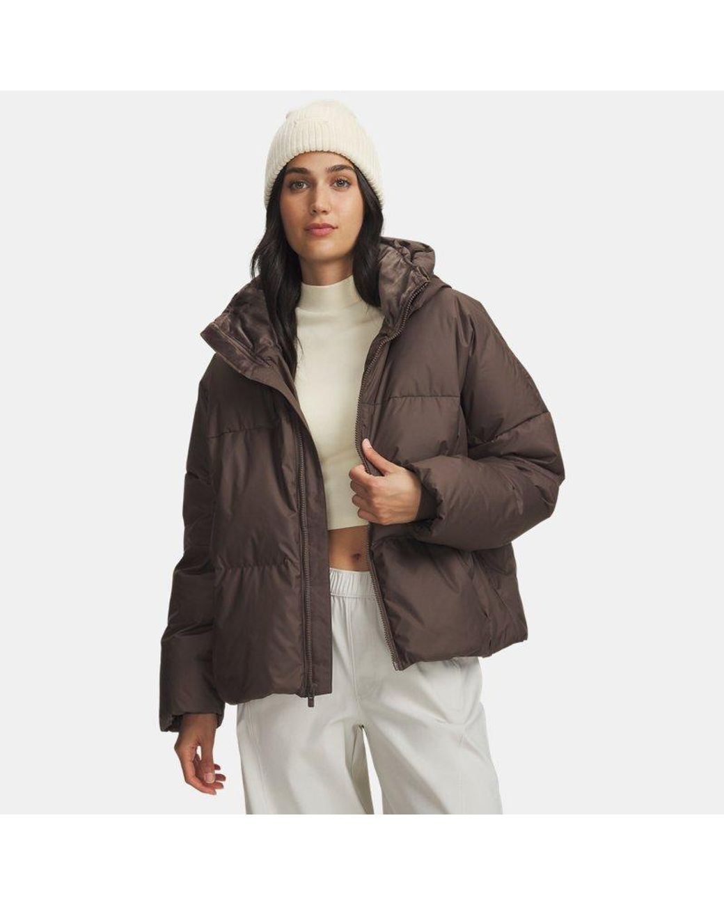 Under Armour Brown Limitless Down Puffer Jacket Peppercorn Peppercorn