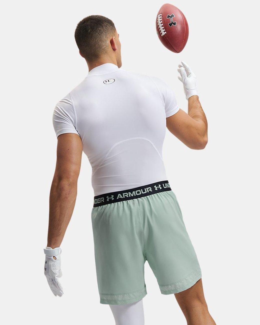 Under Armour White Heatgear Compression Mock Short Sleeve for men
