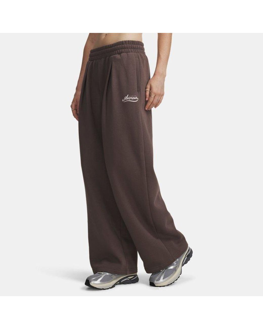 Under Armour Brown Ua Rival Fleece Pleated Varsity Pants
