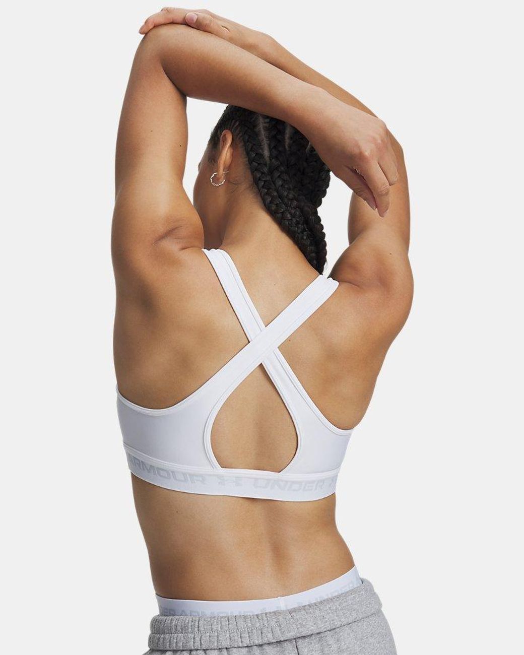 Under Armour White Mid Crossback Bra