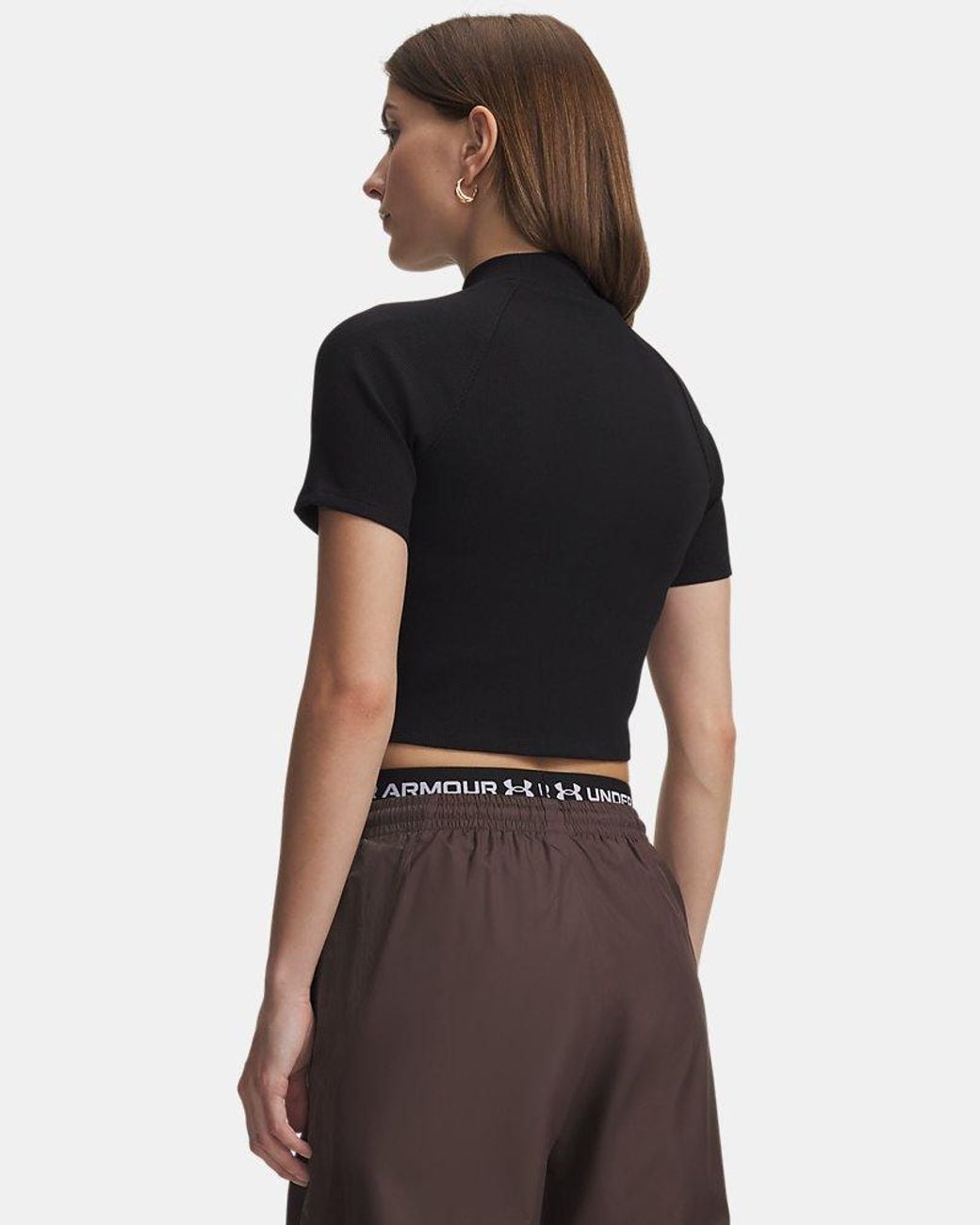 Under Armour Black Ua Rival Rib Mock Short Sleeve