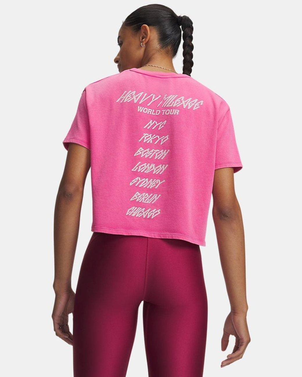 Under Armour Pink Ua Heavyweight City Short Sleeve