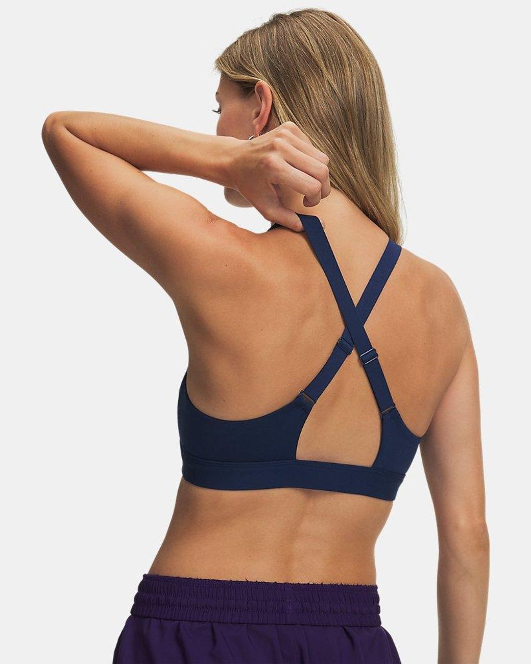 Under Armour Blue Effortless Mid Sports Bra Blackout