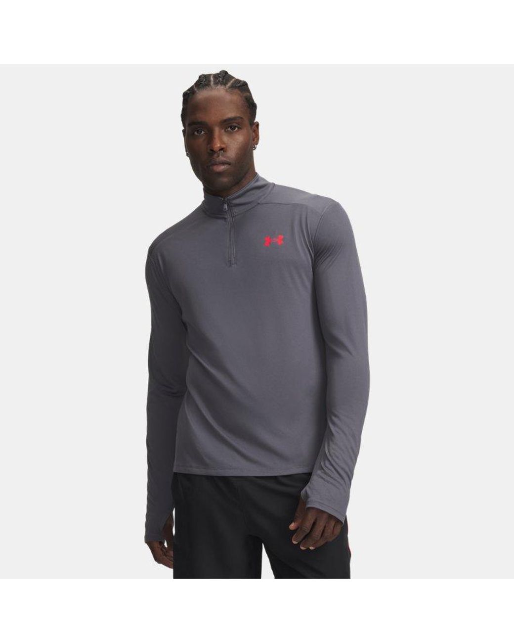 Under Armour Gray Tech Utility ¼ Zip Castlerock Racer for men