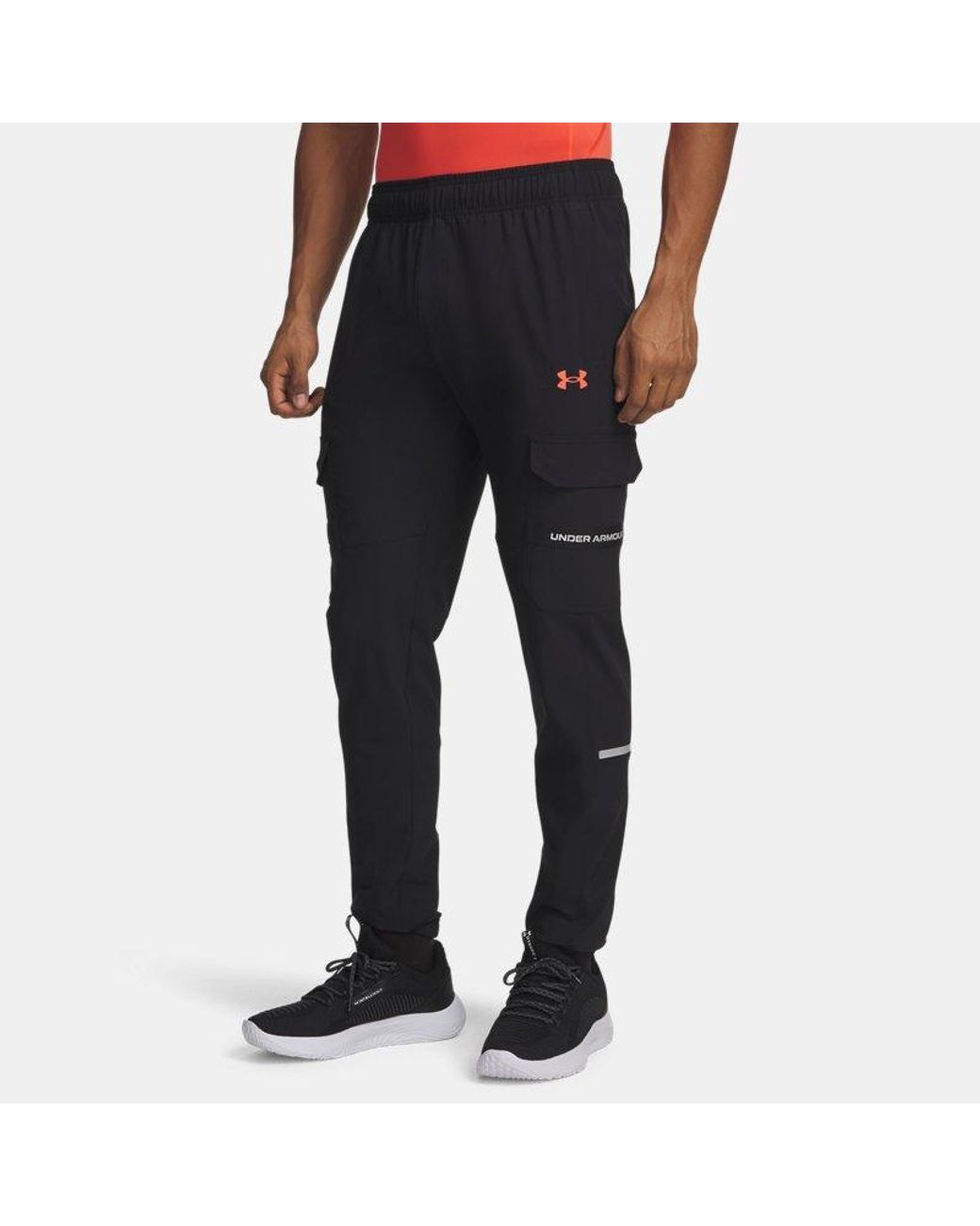 Under Armour Black Tech Utility Woven Pants Castlerock Venom for men