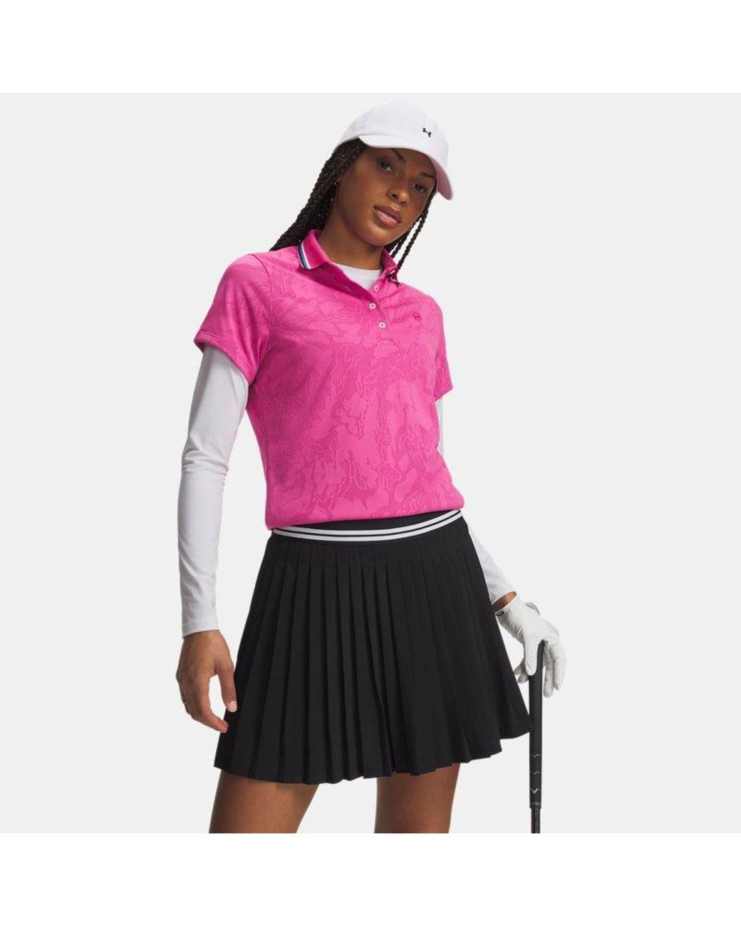Under Armour Pink Armourdry Jacq Rd Polo Virtual Virtual
