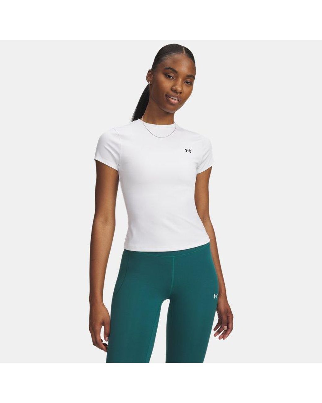 Under Armour White Motion Fitted Short Sleeve
