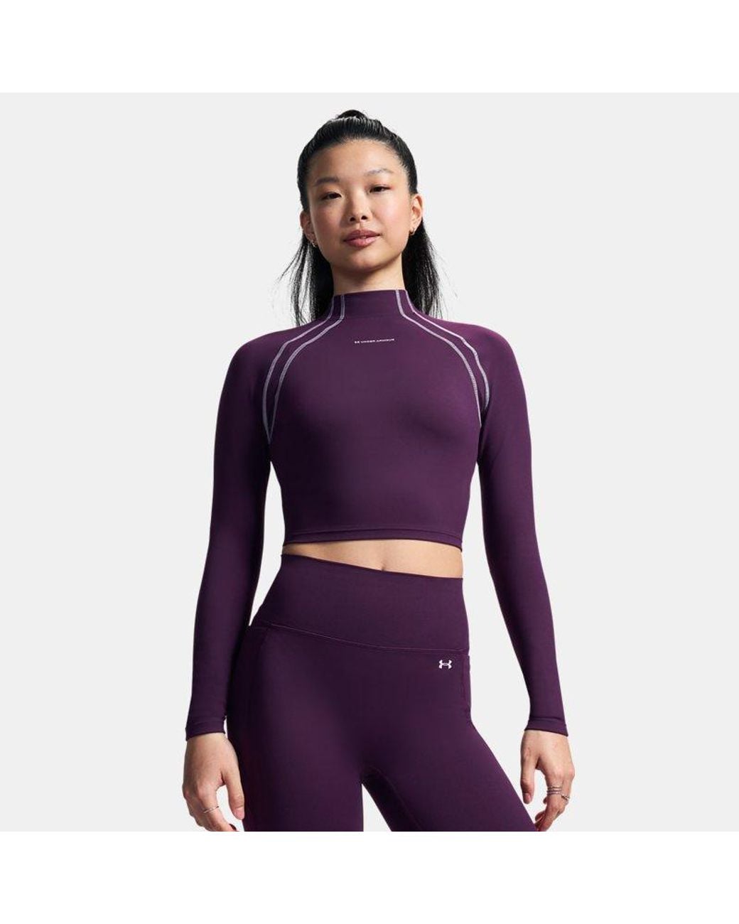 Under Armour Purple Ua Motion Mock Long Sleeve