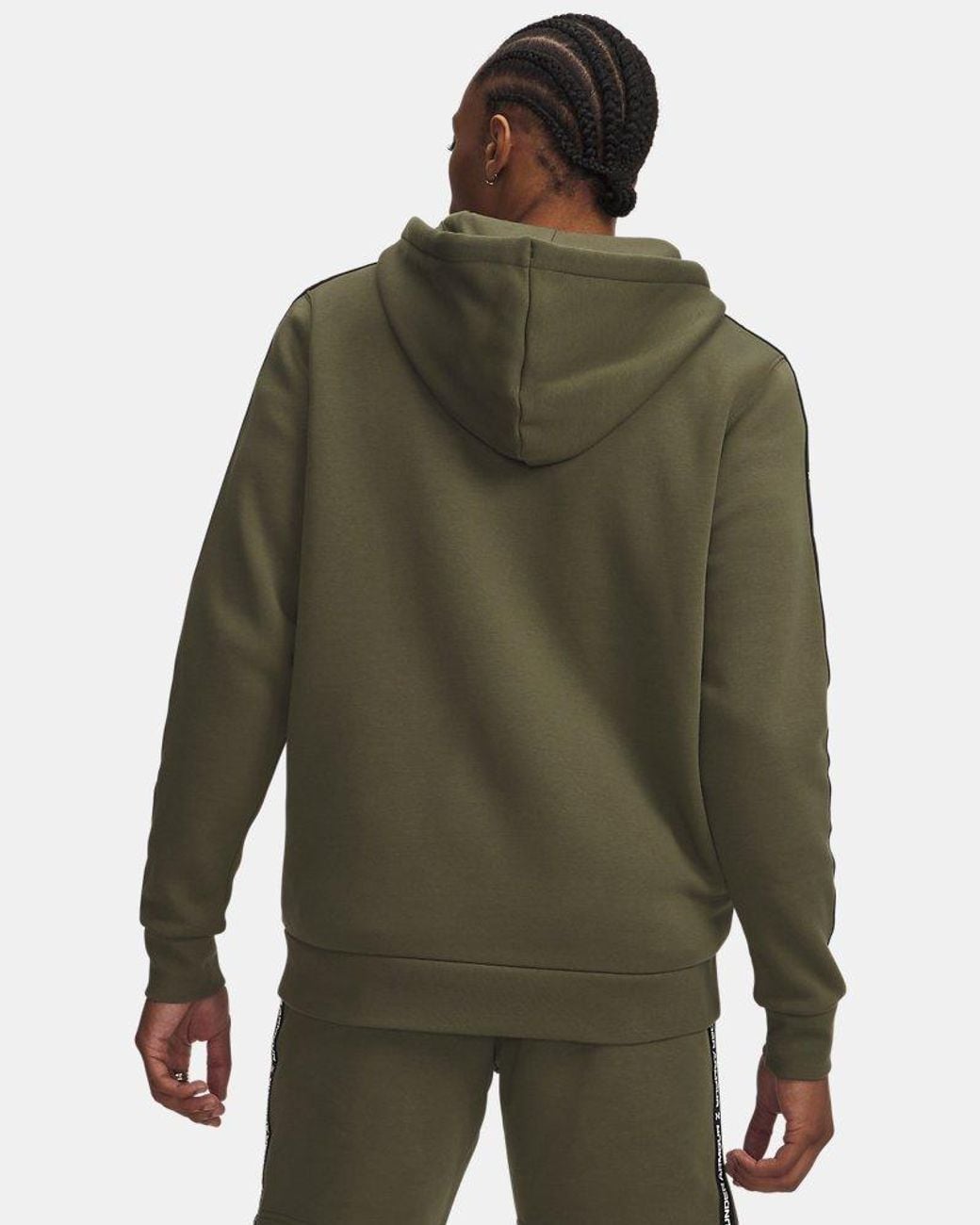 Under Armour Green Icon Fleece Taping Full-Zip Marine Od for men