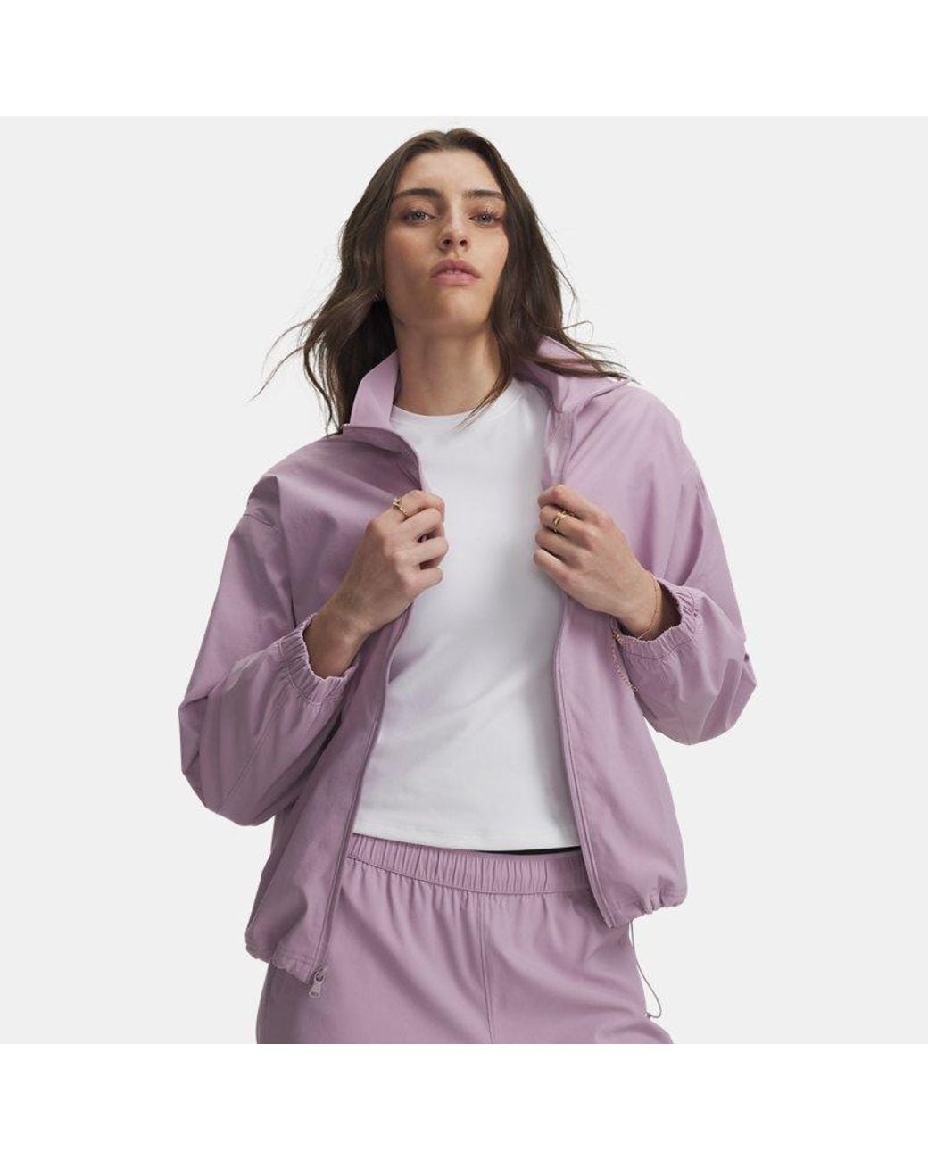 Under Armour Purple Unstoppable Woven Full Zip Mauve Mauve