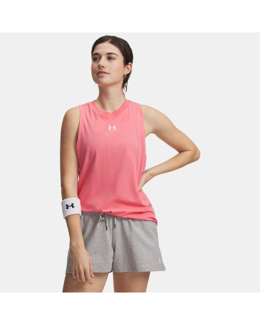 Under Armour White Rival Muscle Tank Bittersweet