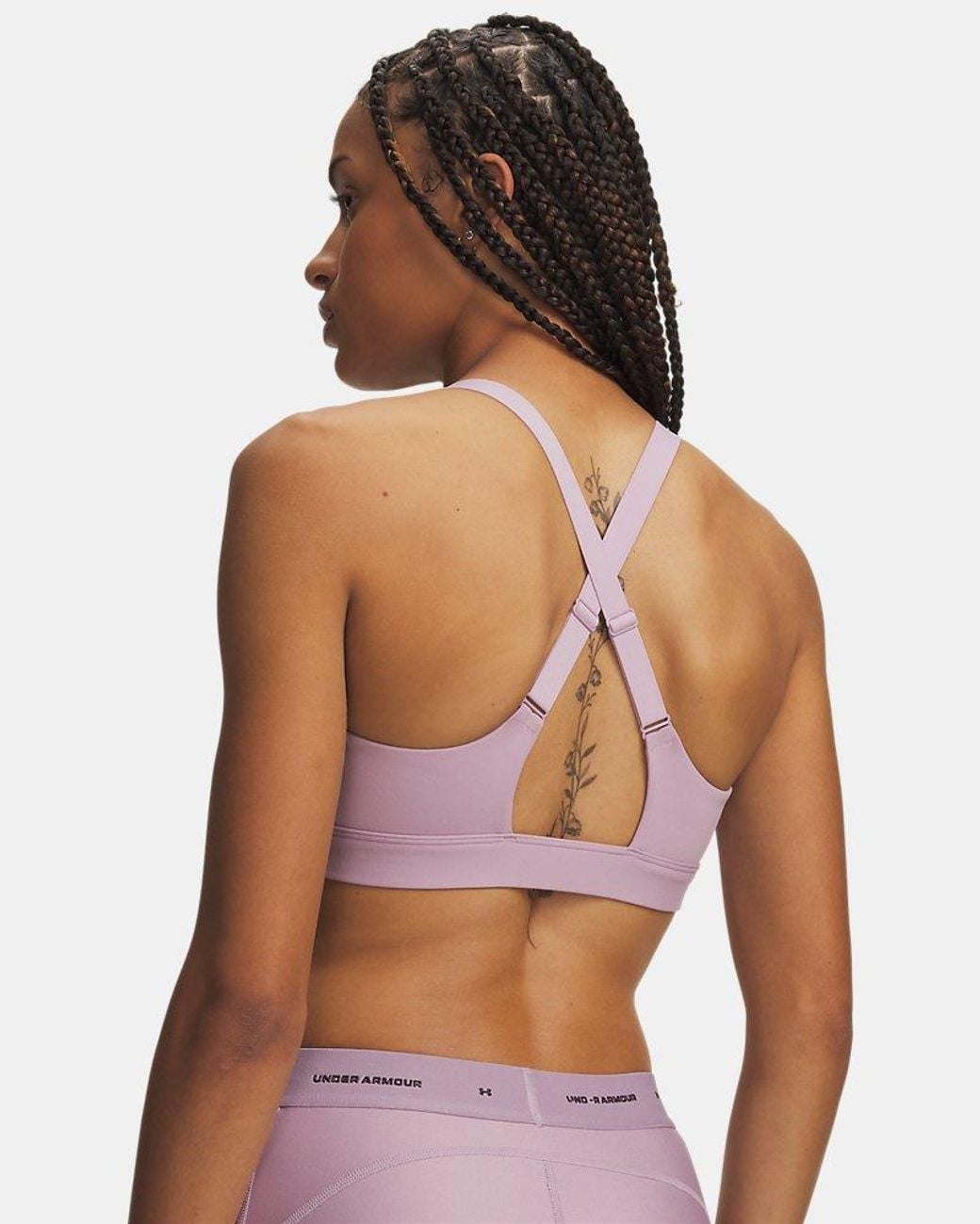 Under Armour Purple Effortless Mid Sports Bra Mauve Echo