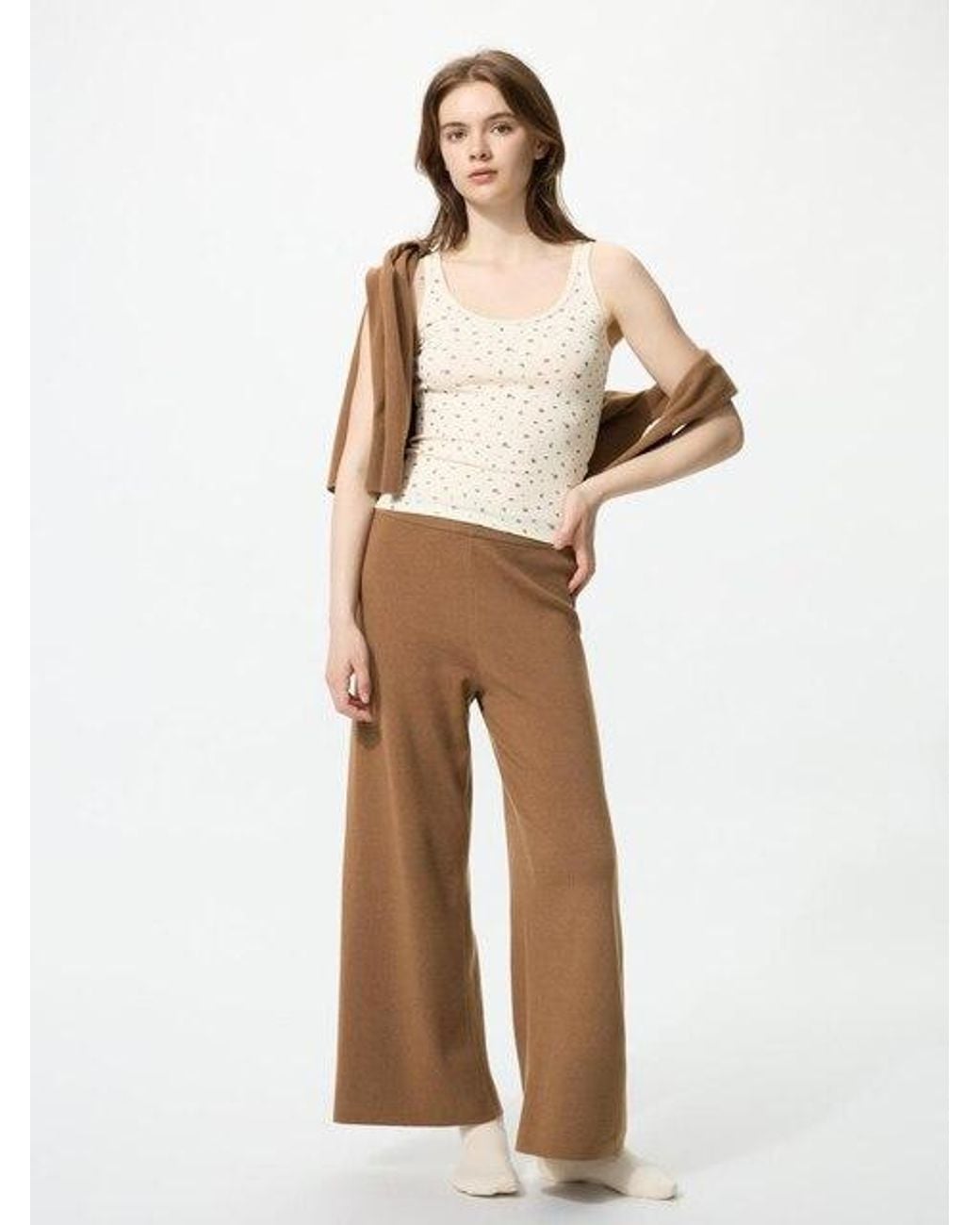 Uniqlo Natural Washable Knit Trousers (Smooth)