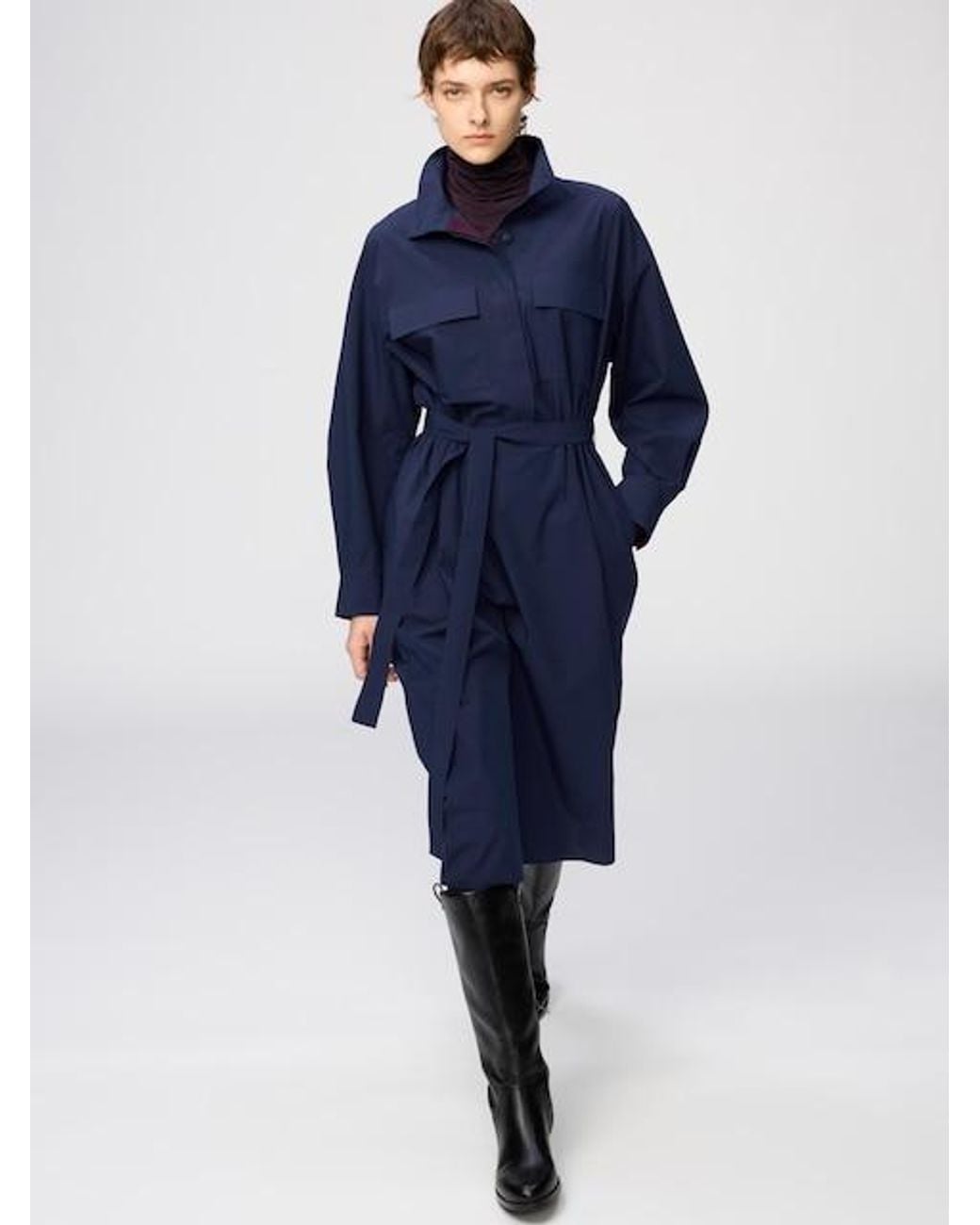 Uniqlo Blue Stand Collar Dress