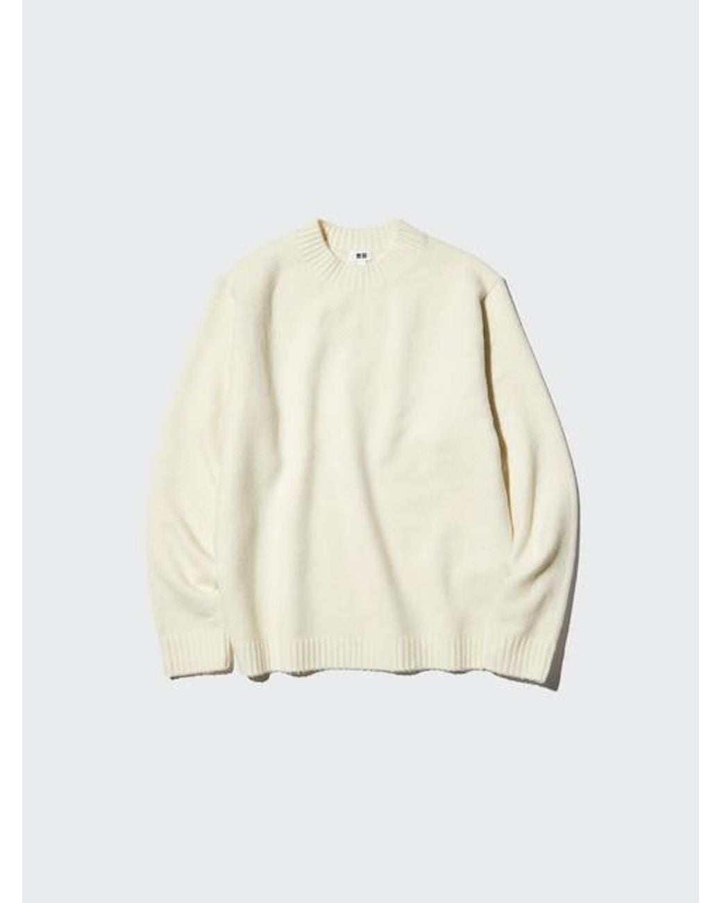 Uniqlo Natural Soufflé Yarn Crew Neck Jumper for men