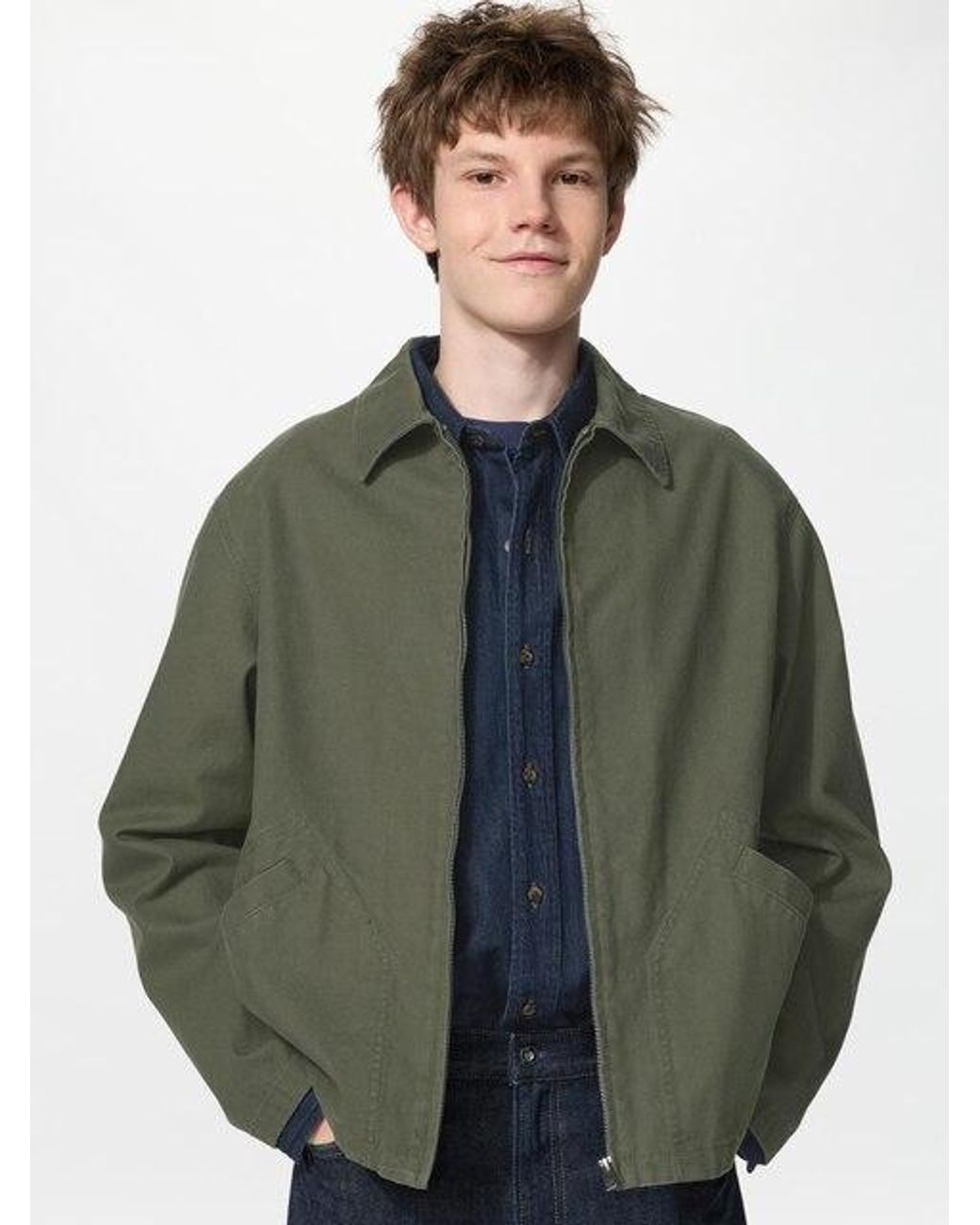 Uniqlo Green Zip-Up Blouson for men
