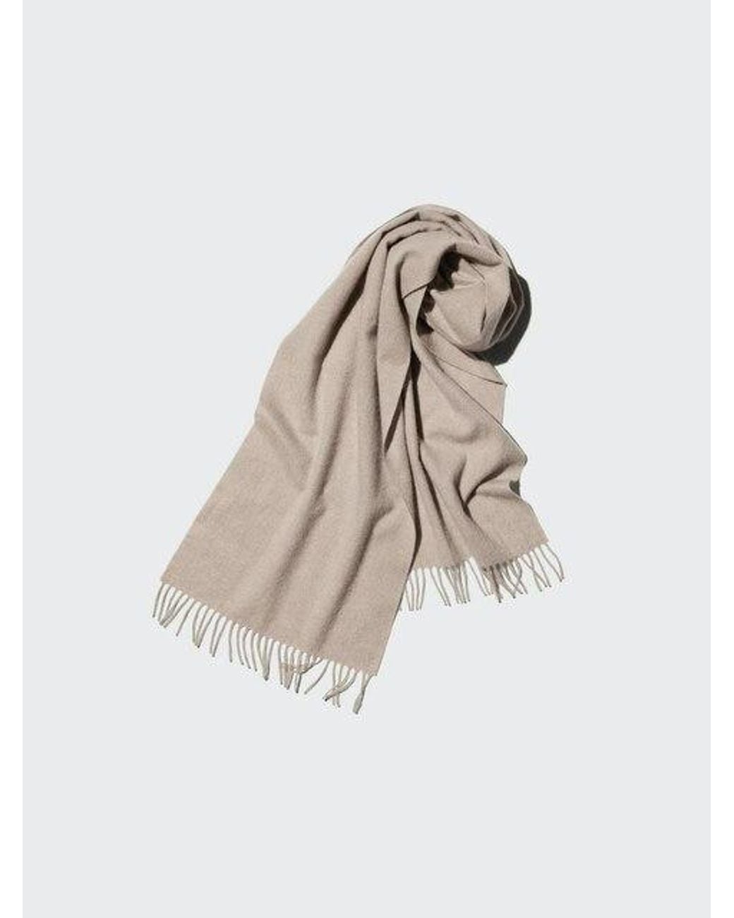 Uniqlo White 100% Cashmere Scarf for men