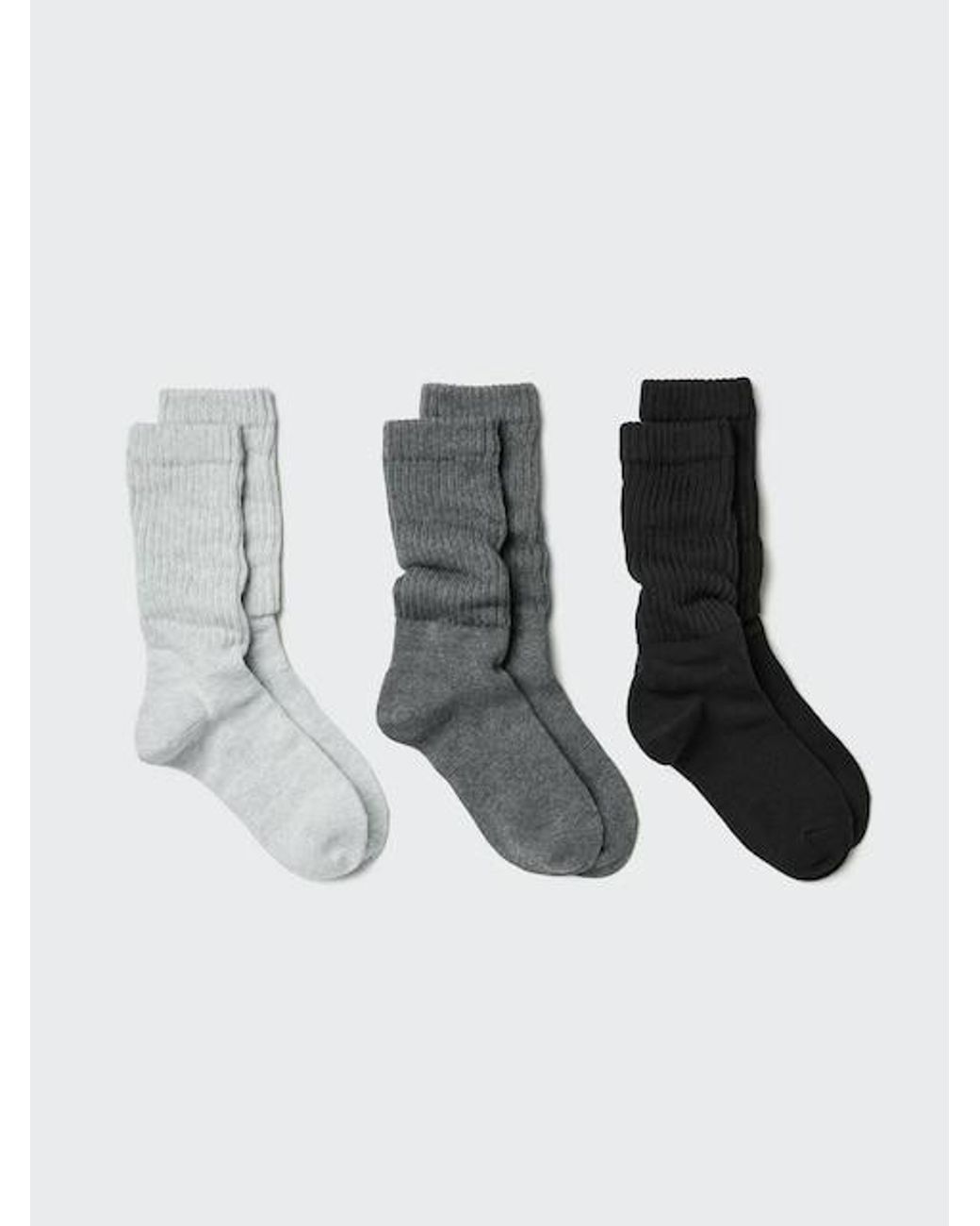 Uniqlo White Slouch Socks (3 Pairs)