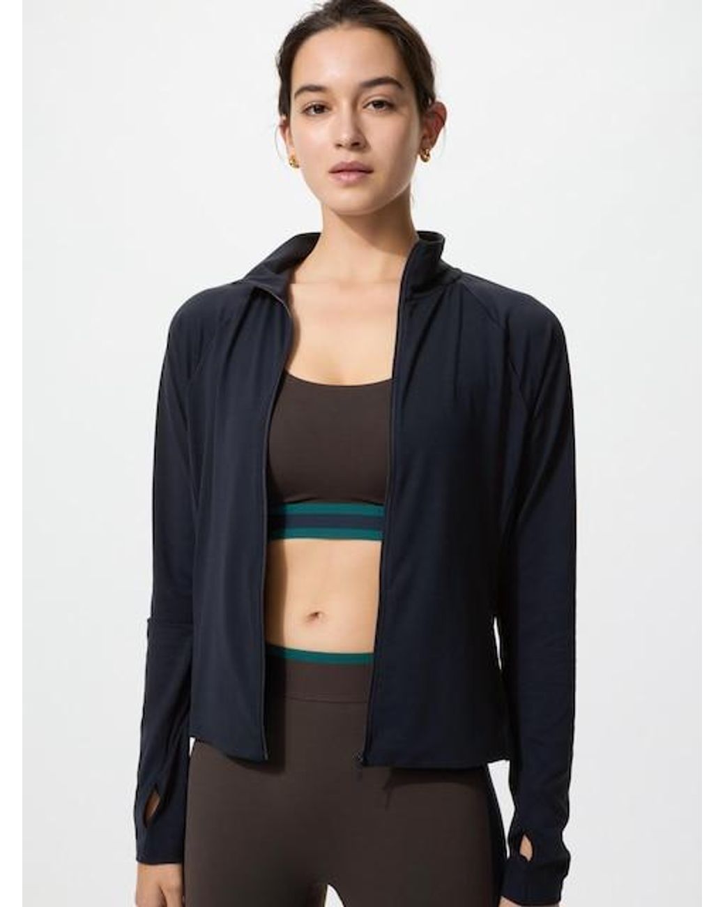 Uniqlo Blue Ultra Stretch Active Full-Zip Jacket