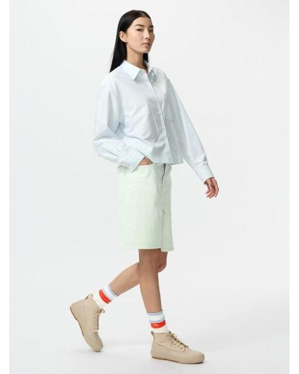 Uniqlo White Denim Shorts