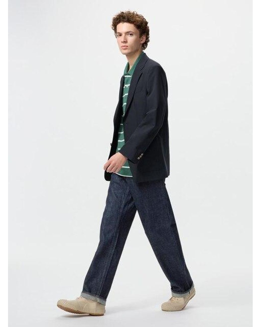 Uniqlo Blue Selvedge Straight Jeans for men