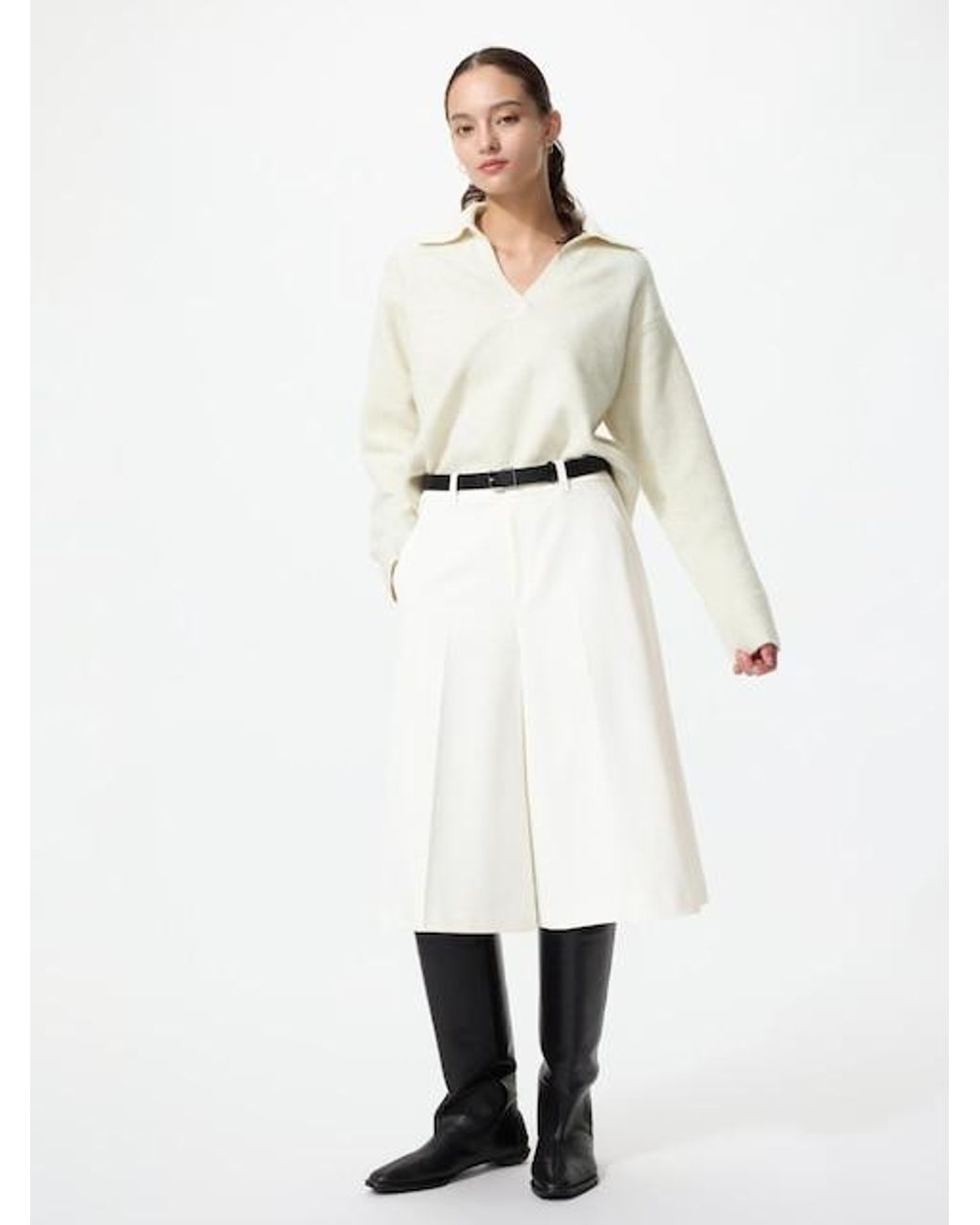 Uniqlo White Smart Culottes