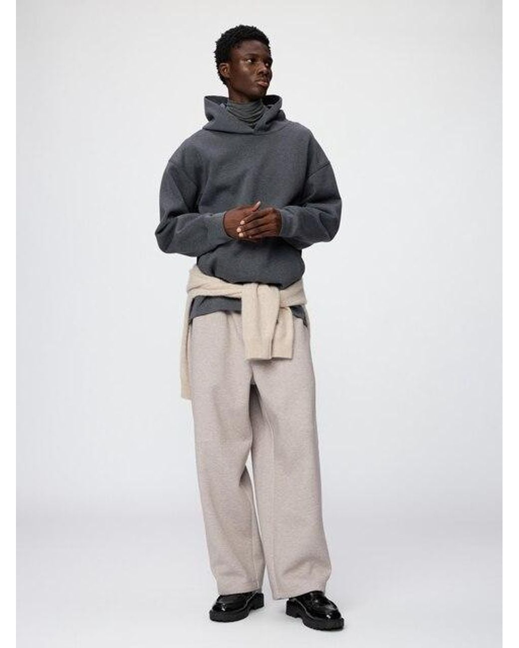 Uniqlo White Sweat Wide Trousers