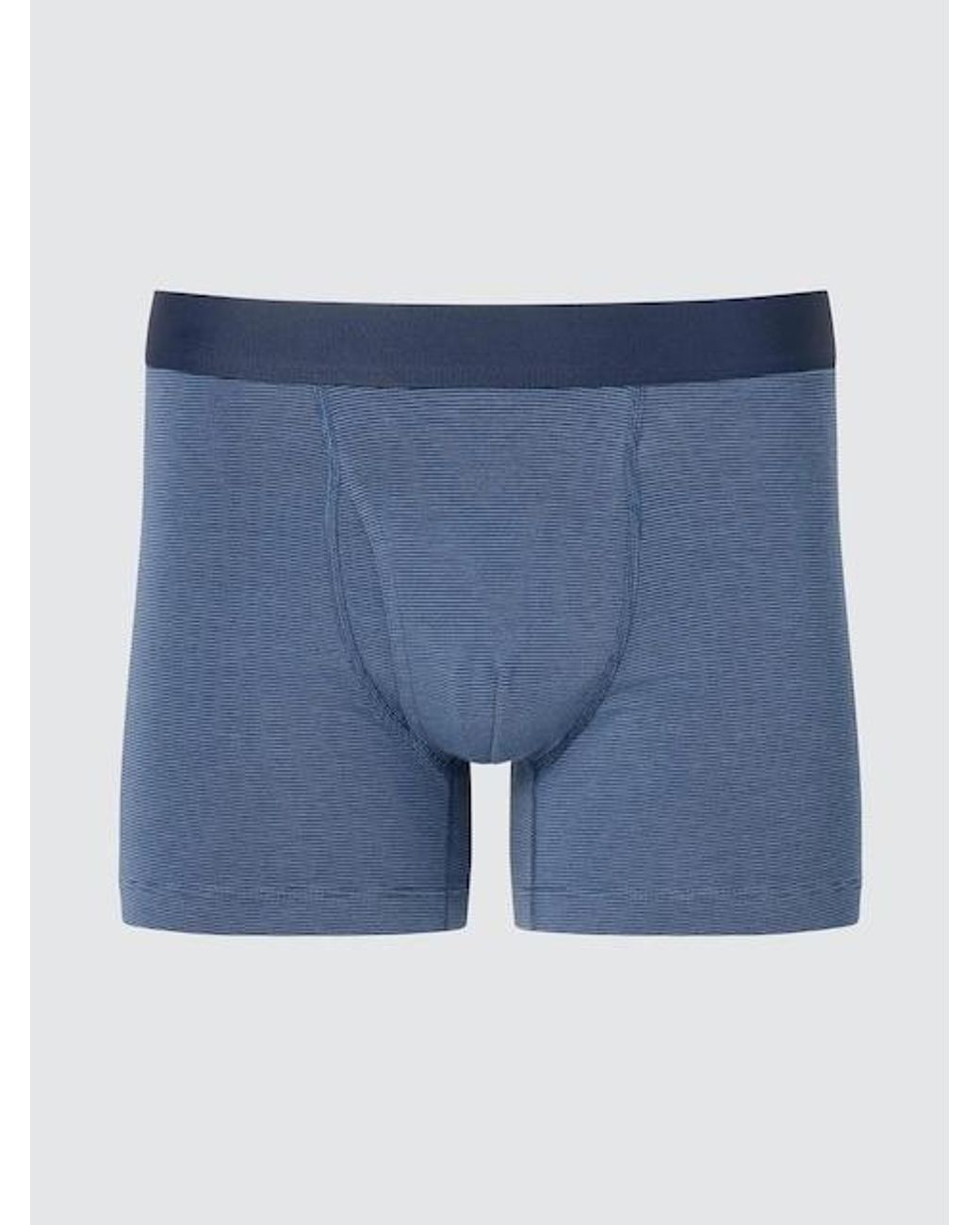 Uniqlo Blue Cotton Boxer Briefs (Striped) for men