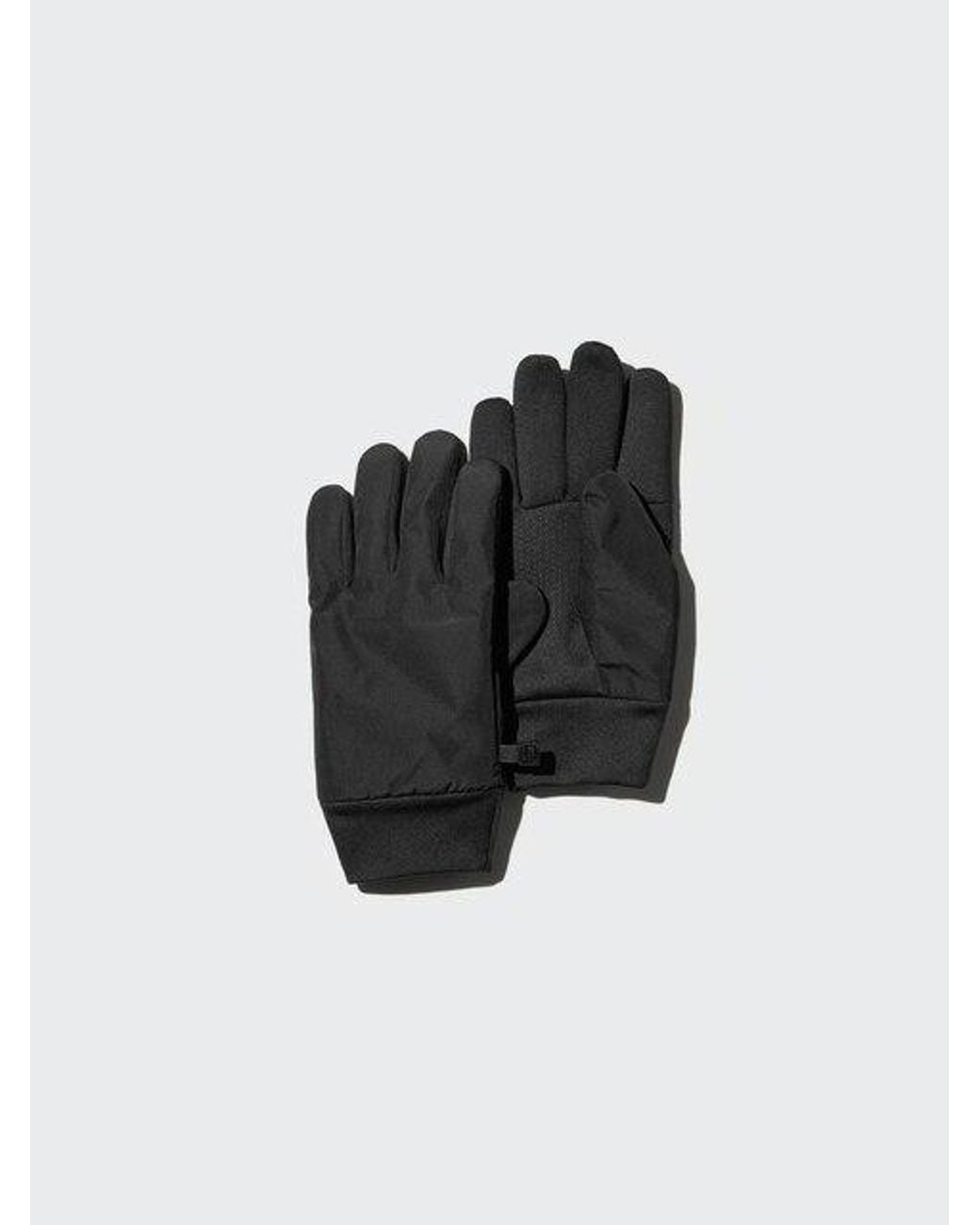 Uniqlo Black Heattech Lined Gloves (Padded) for men