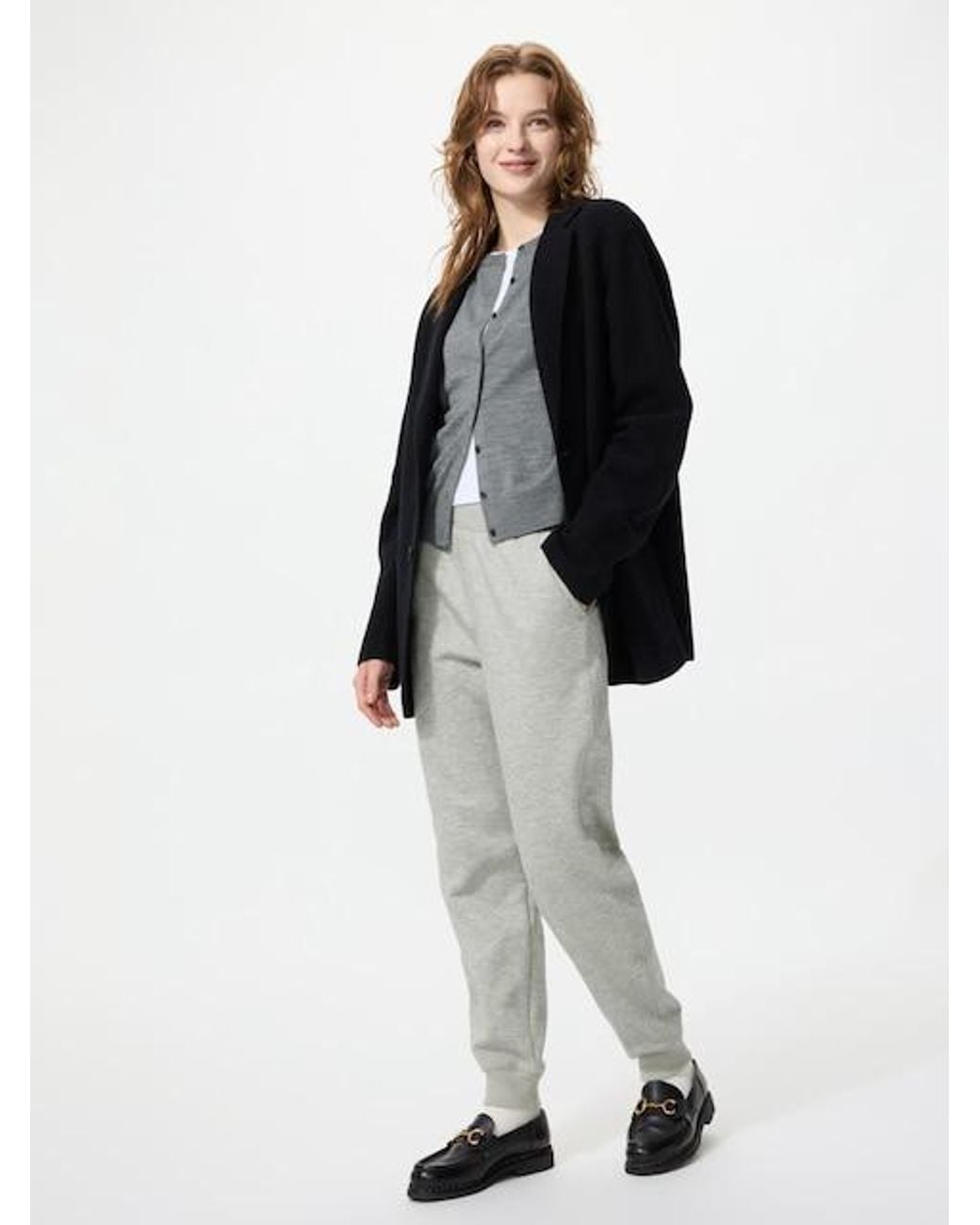 Uniqlo White Warm Pile Lined Sweat Joggers
