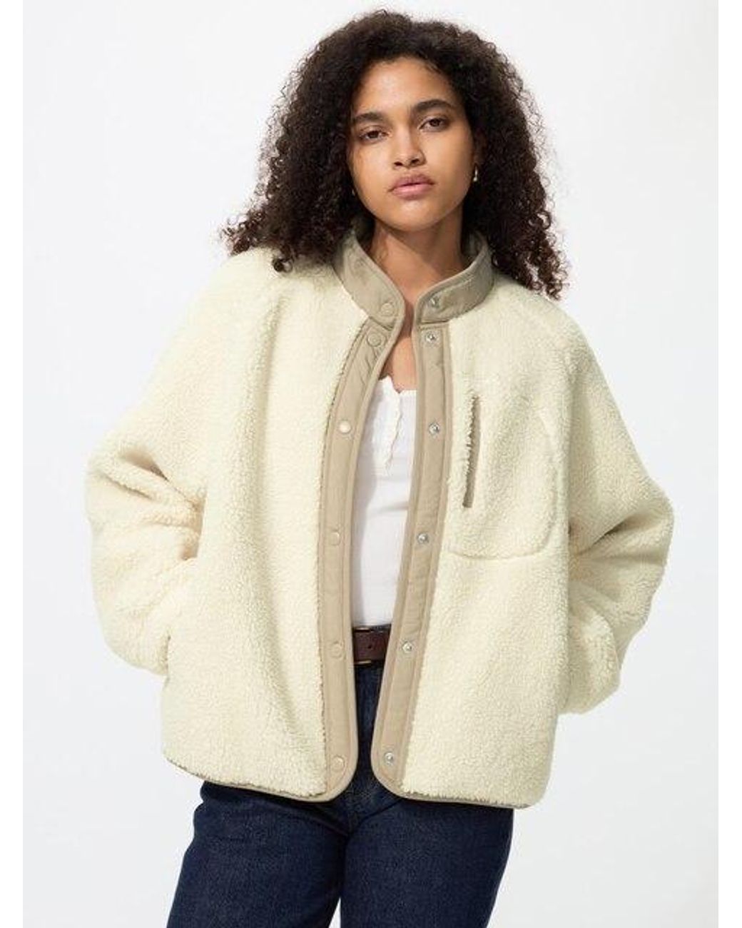 Uniqlo Natural Pile Lined Fleece Combination Jacket