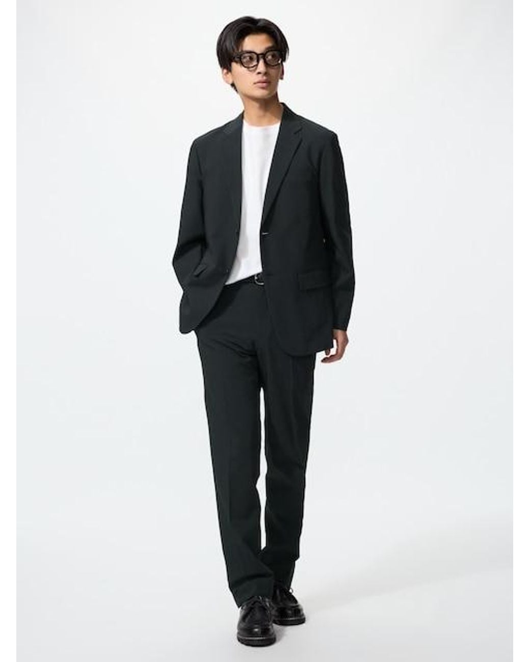 Uniqlo Blue Airsense Trousers (Wool-Like, Longer) for men