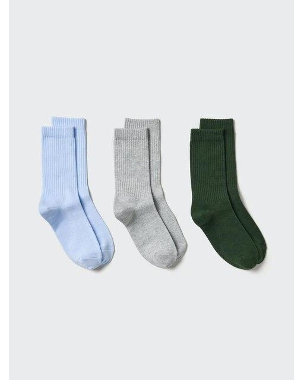 Uniqlo Blue Socks (Ribbed, 3 Pairs)