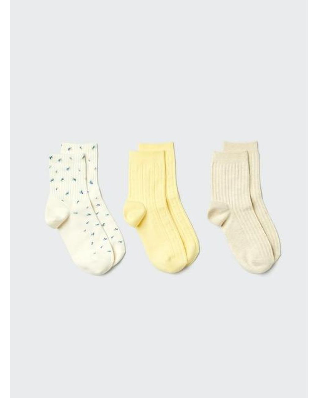 Uniqlo Metallic Socks (Flowers, 3 Pairs)