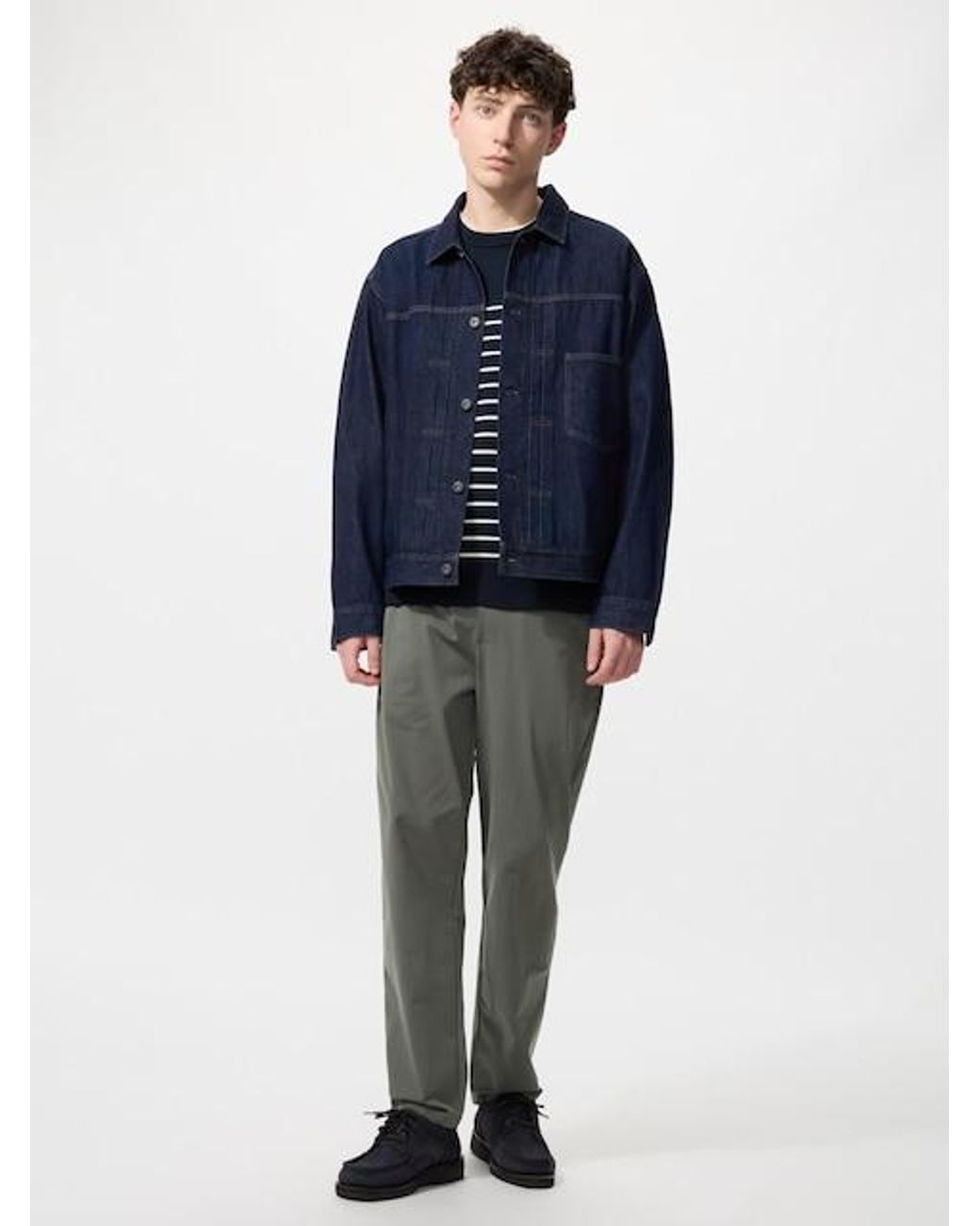 Uniqlo Blue Ultra Stretch Active Tapered Trousers for men