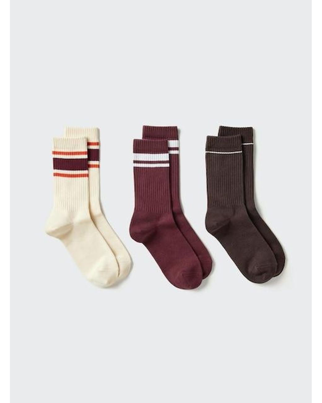 Uniqlo Natural Socks (Ribbed Line, 3 Pairs)
