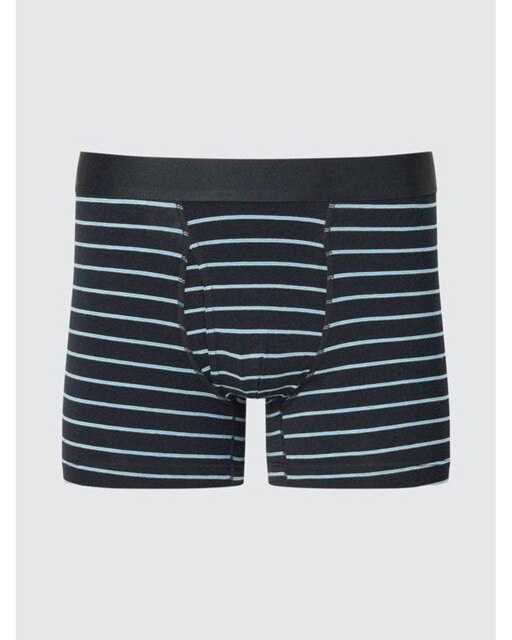 Uniqlo Blue Cotton Boxer Briefs (Striped) for men