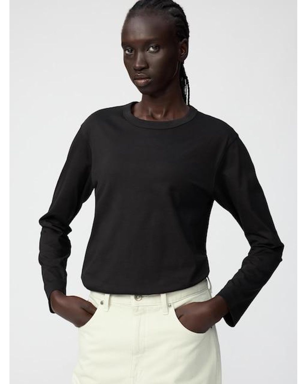 Uniqlo Black 100% Supima Cotton T-Shirt (Long Sleeve)