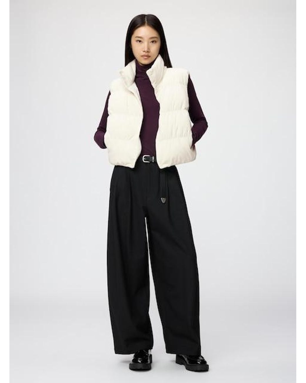 Uniqlo White Volume Trousers (Longer)