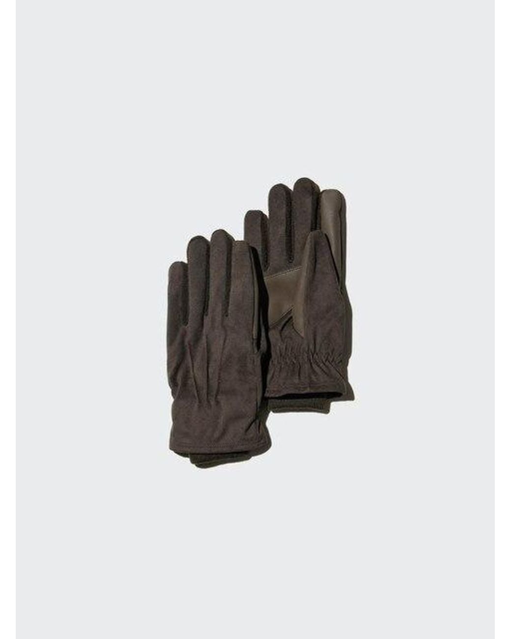 Uniqlo Multicolor Heattech Lined Gloves (Faux Suede) for men