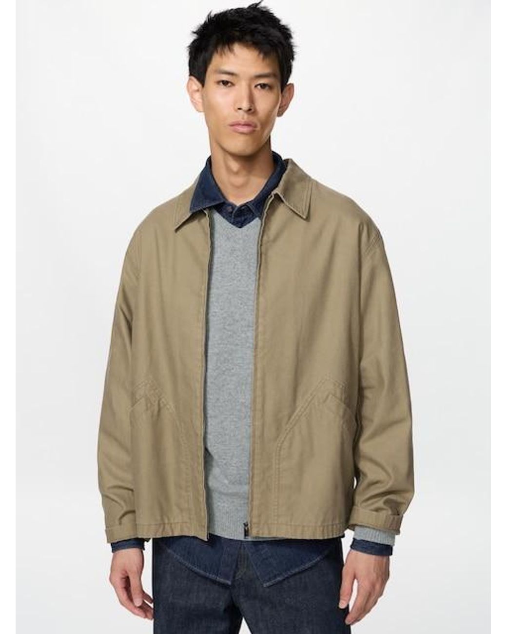Uniqlo Natural Zip-Up Blouson for men
